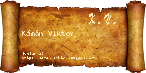 Kámán Viktor névjegykártya